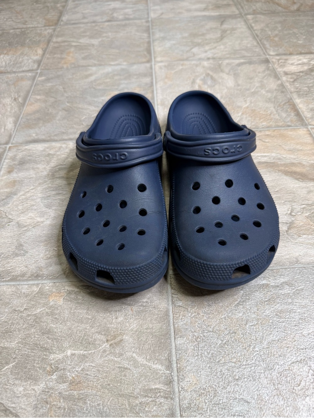 Iconic Comfort Crocs Mens Shoe Size 10 Navy Blue Slip On Clog Preowned